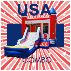 USA Bounce House with Slide