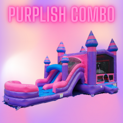 Purplish Bounce House with Water Slide