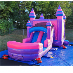 4 1700079622 Purplish Bounce House with Dual Slides