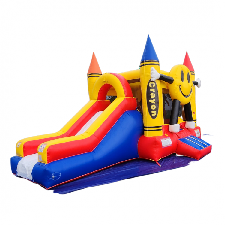 Happy Crayon Bounce House with Water Slide Backyard Responders Bounce House Rentals Water