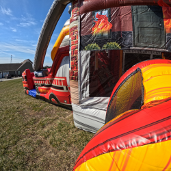 1 1709761399 Engine 1 Bounce House with Dual Slides