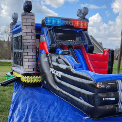 1 1709763748 Police Cruiser Bounce House With Dual Slides