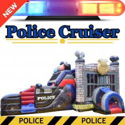 Police Cruiser Bounce House With Dual Slides