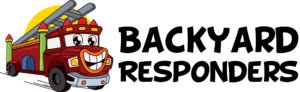 Backyard Responder Logo for bounce house rentals and inflatablevslide rentals