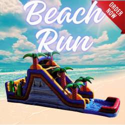 Beach Run Obstacle Course with Dual Slide | 18ft