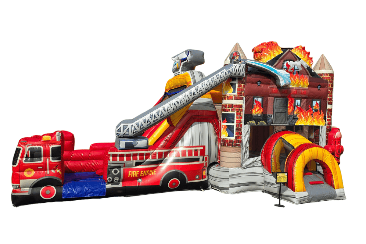 Engine 1 fire truck combo bounce house from Backyard Responders in Kentucky