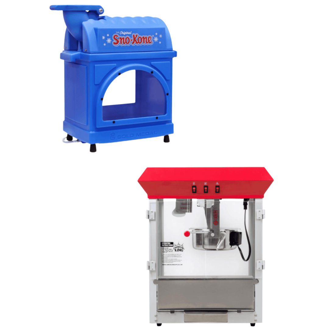 Popcorn and sno cone machine rentals in Lexington KY for party concessions and easy snack station