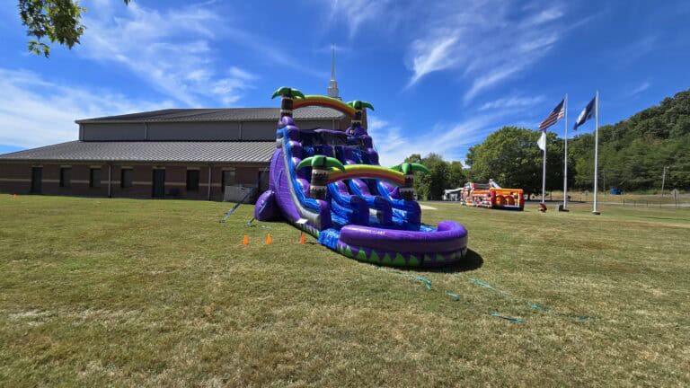 Water slide rental and obstacle course rental in central KY at a church event